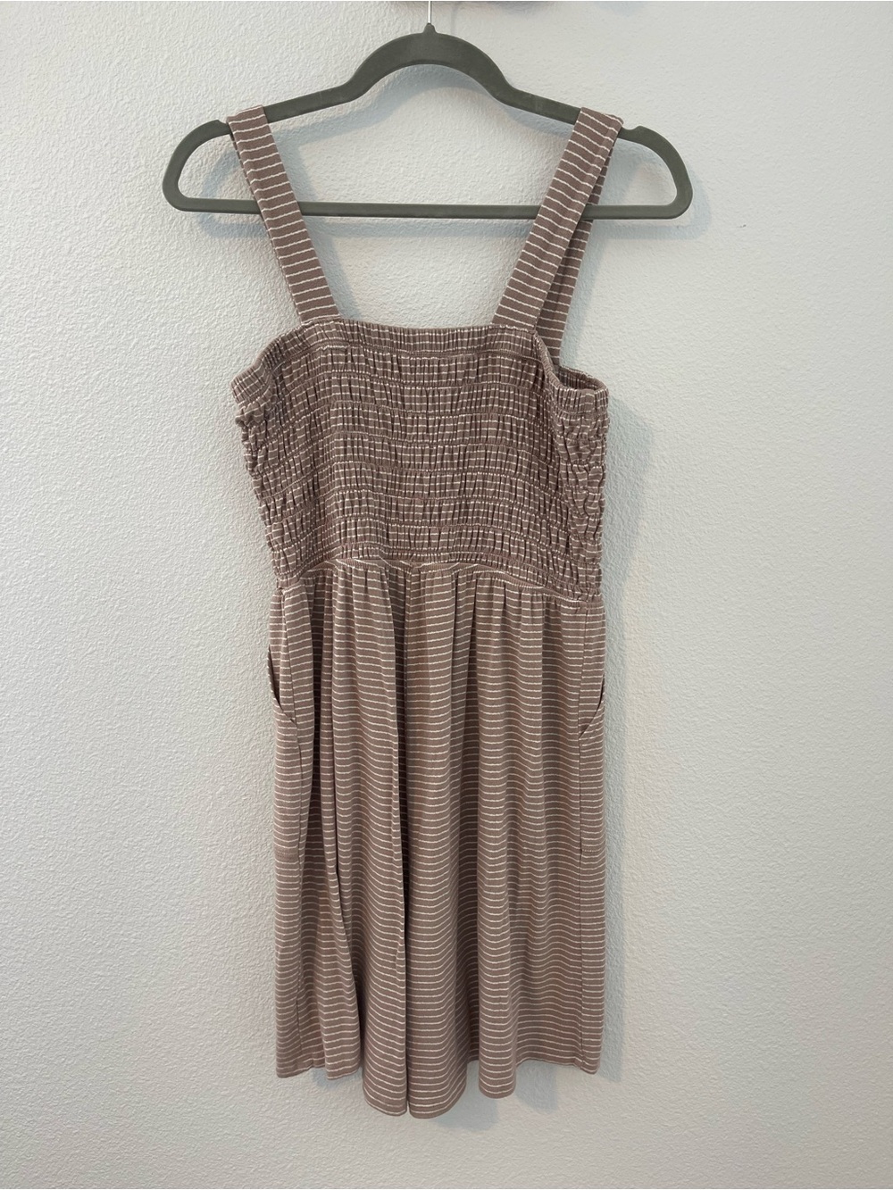 Zenana Outfitters Taupe Smocked Square-Neck Romper - Picture 5 of 8
